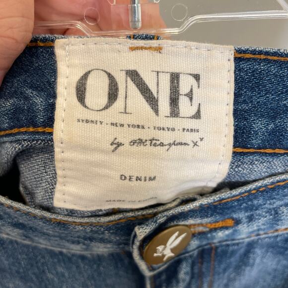 One Teaspoon Jeans Awesome Baggies Destroyed Medium Rise Tapered Roll Cuff 26 - Picture 4 of 7